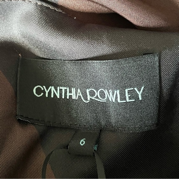 New! Cynthia Rowley Olivia striped slip midi Dress black brown nwt 13891 - Picture 8 of 11